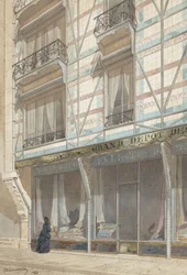 艶をかけられた陶器のクラッディングが付いている鉄骨フレームの家